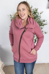 Quinn ZipUp Cowl in Mulberry