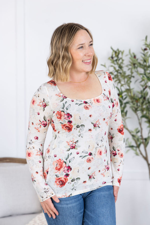 Alyssa Long Sleeve Top in Pink Bloom