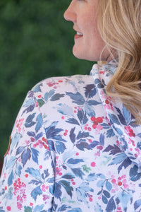 Hailey Pullover Hoodie in Winter Berry and Evergreen