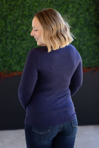 Alyssa Long Sleeve Top in Navy