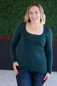 Alyssa Long Sleeve Top in Hunter Green