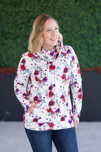 Soft Funnel Neck in Burgundy Bloom