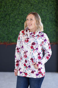 Soft Funnel Neck in Burgundy Bloom