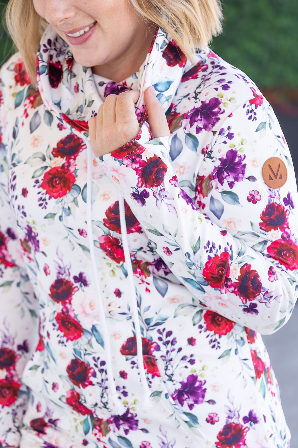 Soft Funnel Neck in Burgundy Bloom