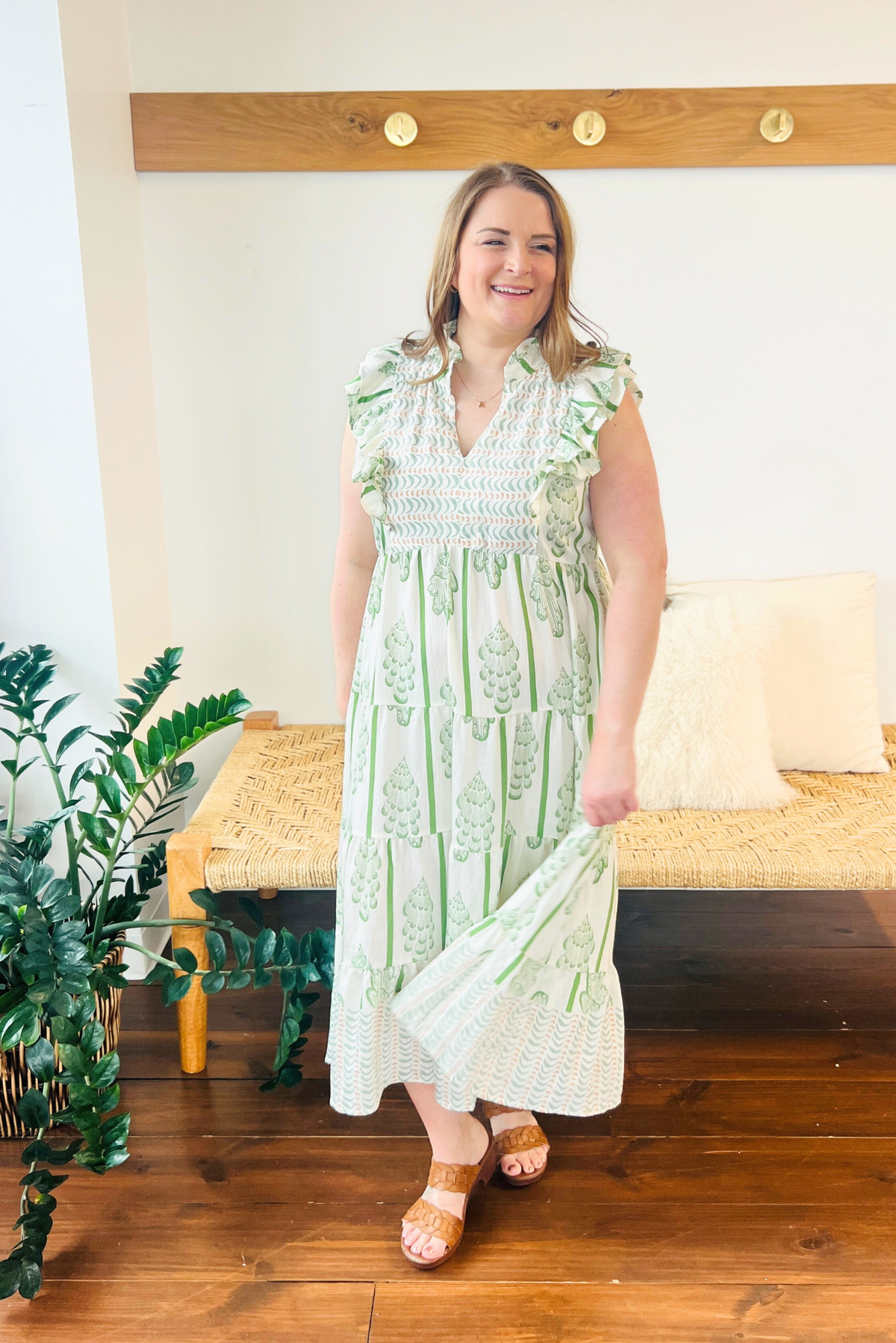 Sage Escape Tiered Dress