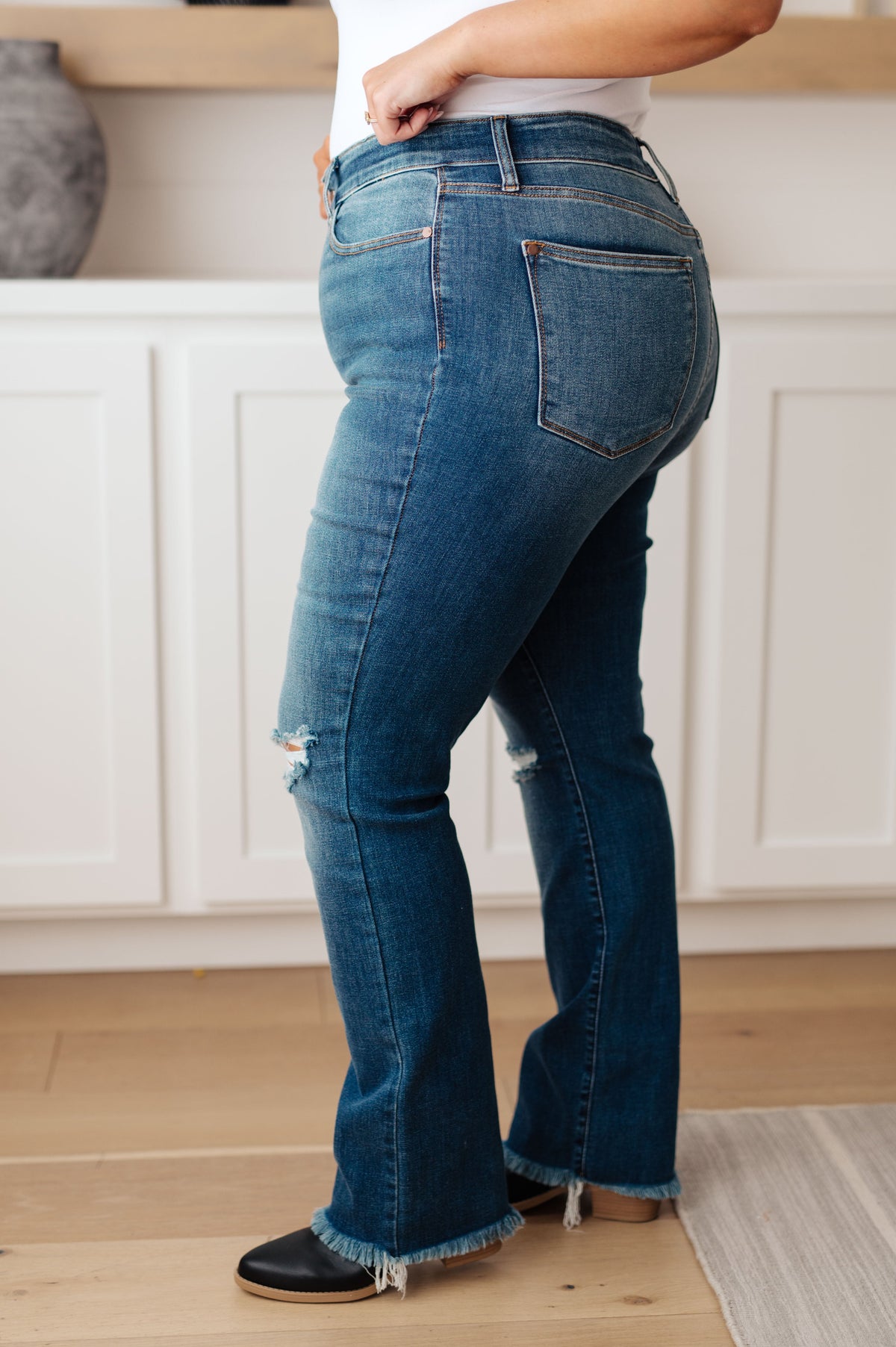 High Rise Distressed Straight Jeans by Judy Blue