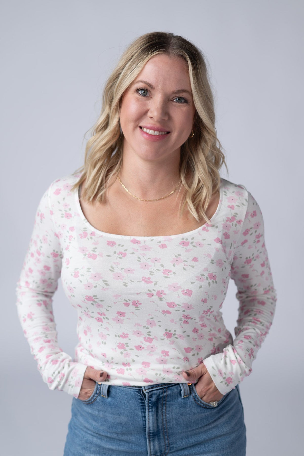 Alyssa Long Sleeve Top in Pretty in Pink Floral