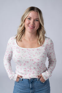 Alyssa Long Sleeve Top in Pretty in Pink Floral