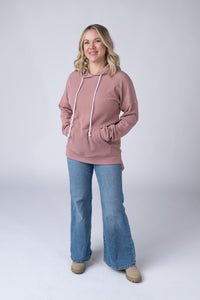 Kacey Ribbed Hoodie in Rose
