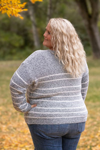 Cozy Striped Sweater in Heathered Black