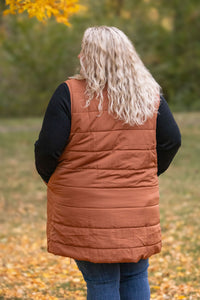 Harlow Long Vest in Cinnamon