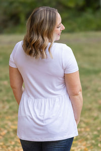 Sarah Ruffle Short Sleeve in White