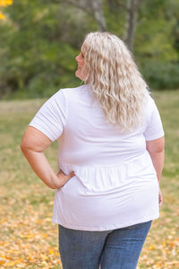 Sarah Ruffle Short Sleeve in White