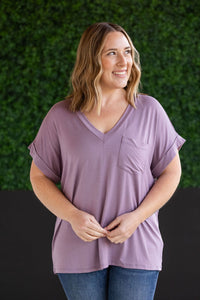Sierra Pocket Top in Dusty Purple