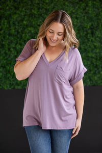 Sierra Pocket Top in Dusty Purple