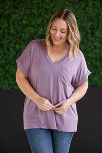 Sierra Pocket Top in Dusty Purple
