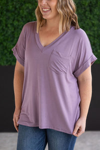Sierra Pocket Top in Dusty Purple