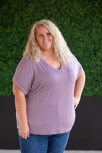 Sierra Pocket Top in Dusty Purple