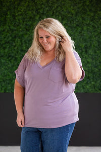 Sierra Pocket Top in Dusty Purple