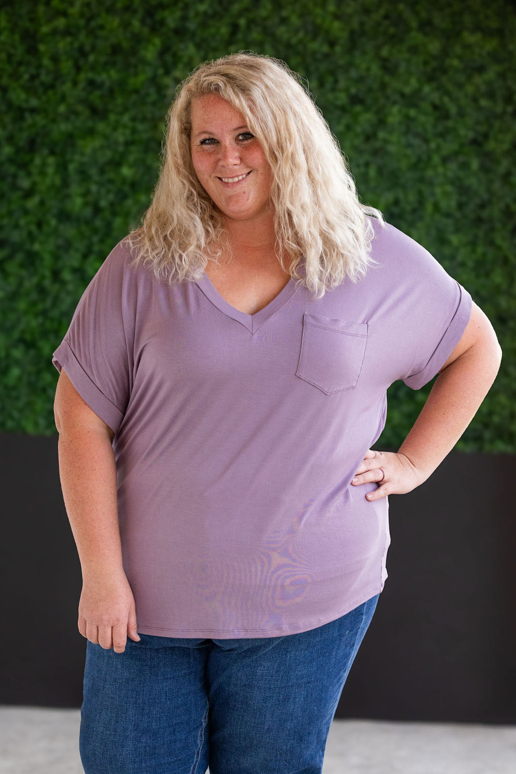 Sierra Pocket Top in Dusty Purple