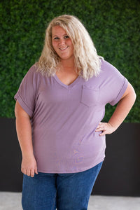 Sierra Pocket Top in Dusty Purple