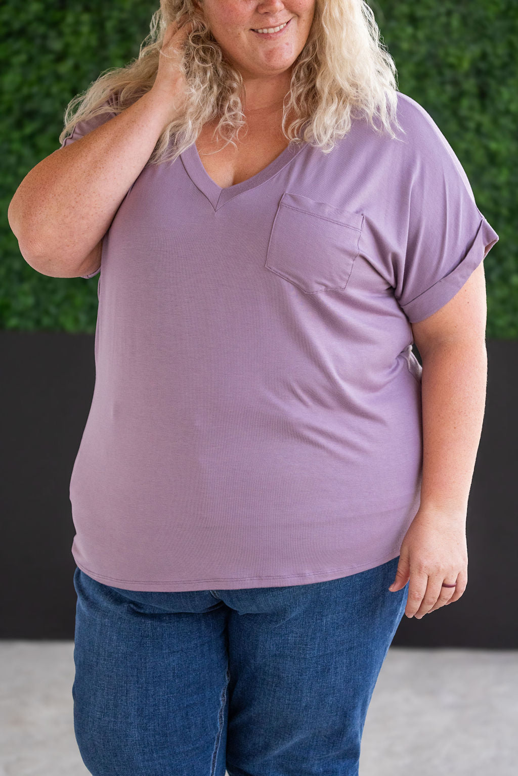 Sierra Pocket Top in Dusty Purple