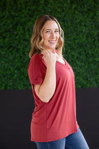 Sierra Pocket Top in Terra Cotta