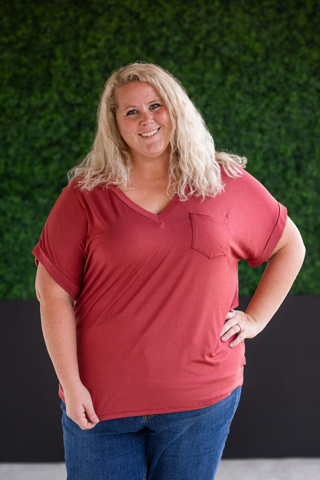 Sierra Pocket Top in Terra Cotta