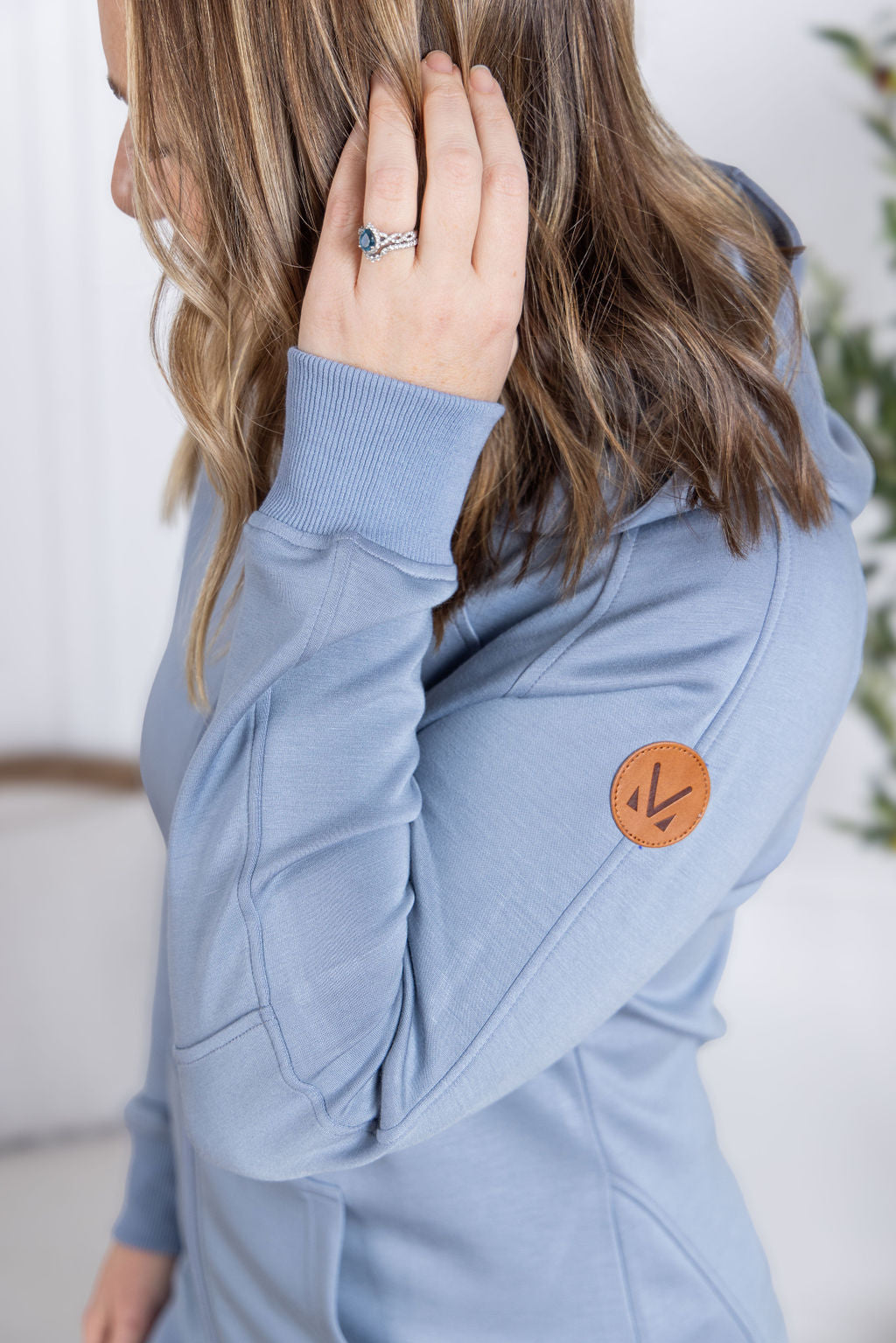 Scuba Full Zip Hoodie in Dusty Blue
