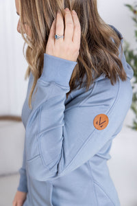Scuba Full Zip Hoodie in Dusty Blue