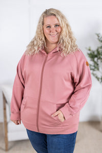 Scuba Full Zip Hoodie in Rose