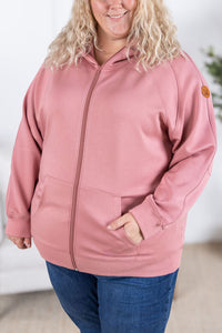 Scuba Full Zip Hoodie in Rose