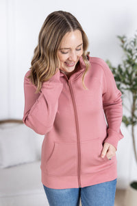 Scuba Full Zip Hoodie in Rose