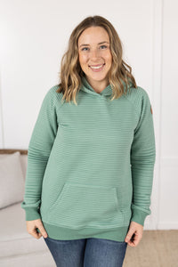 Tatum Textured Pullover Hoodie in Sea Green
