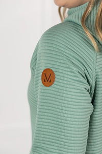 Tatum Textured Pullover Hoodie in Sea Green