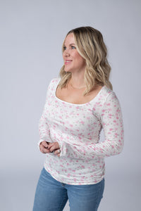 Alyssa Long Sleeve Top in Pretty in Pink Floral