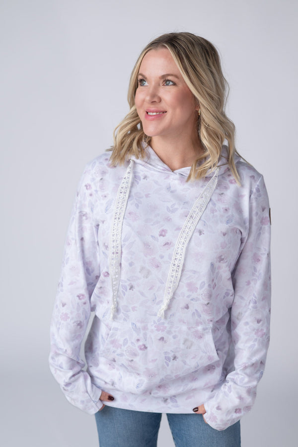 Hailey Pullover Hoodie in Blush Floral