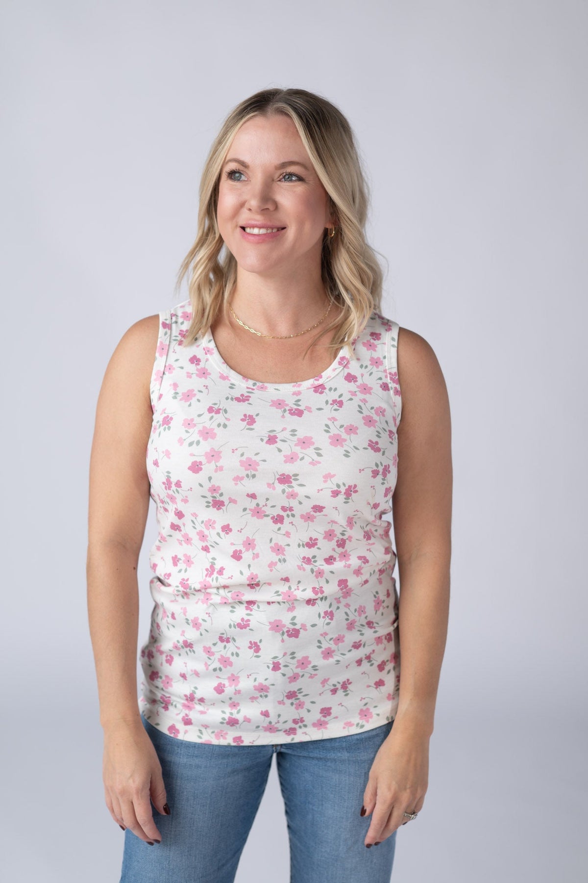 Ava Tank in Pretty in Pink Floral