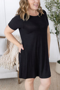 Roxy Swing Tunic Dress in Black