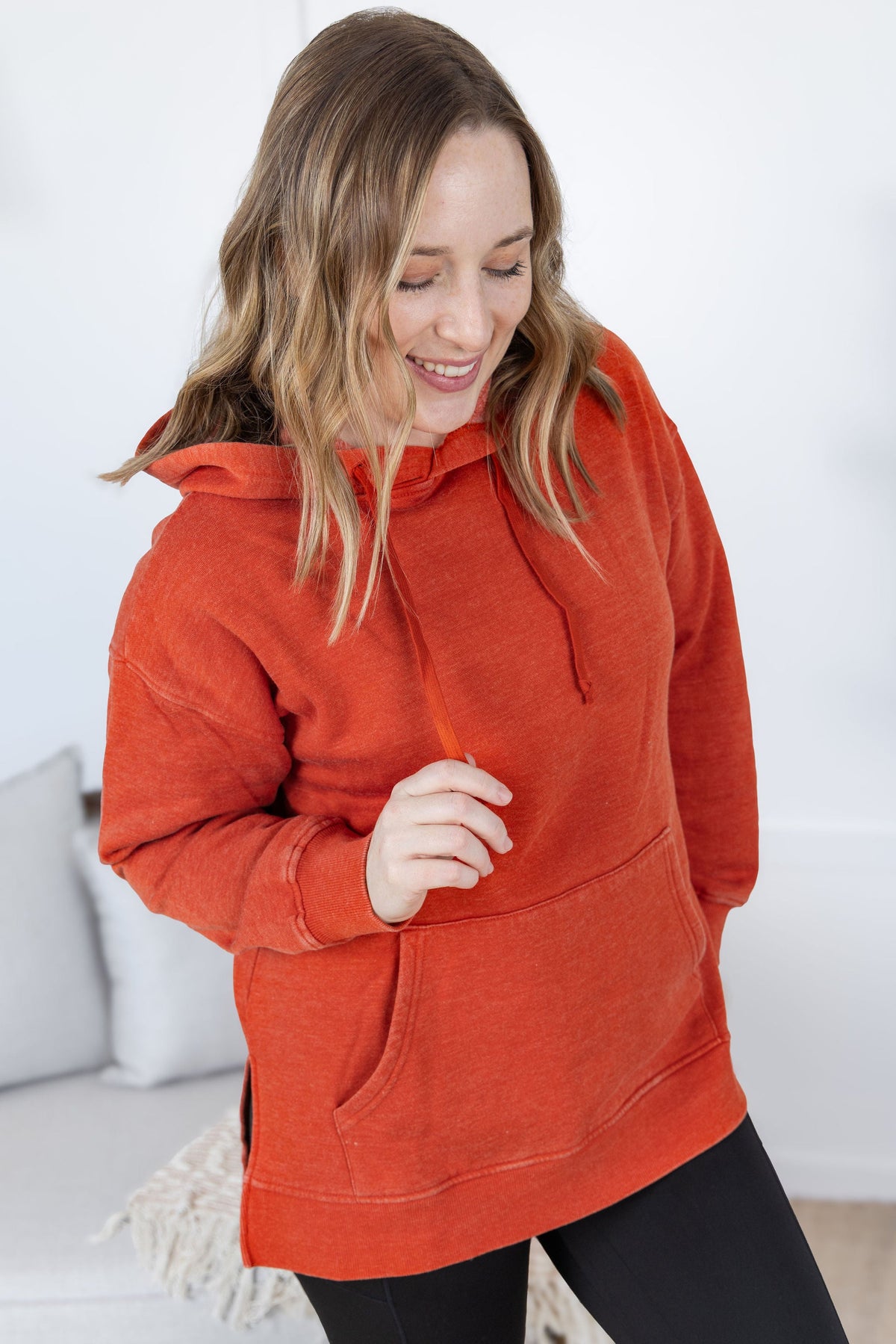 Vintage Wash Hoodie  Rust