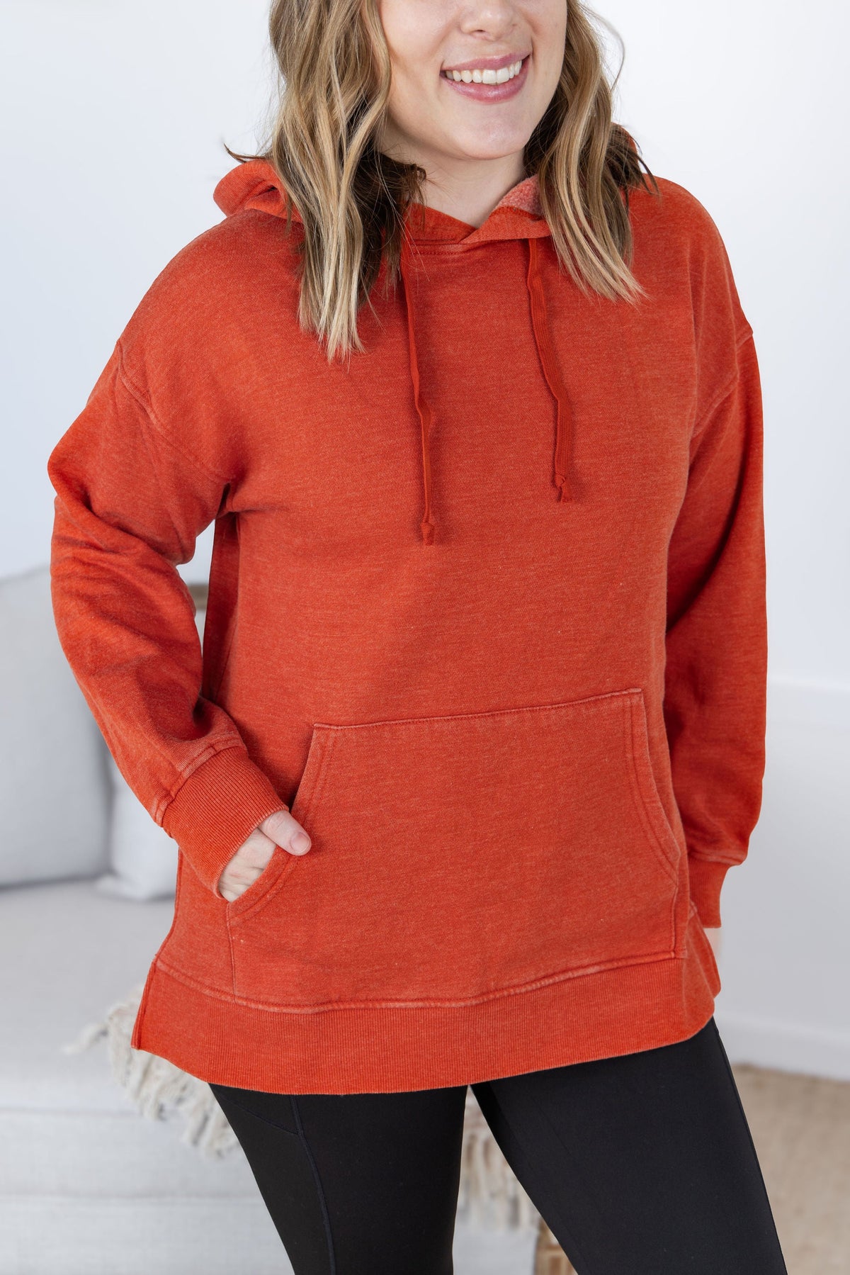 Vintage Wash Hoodie  Rust