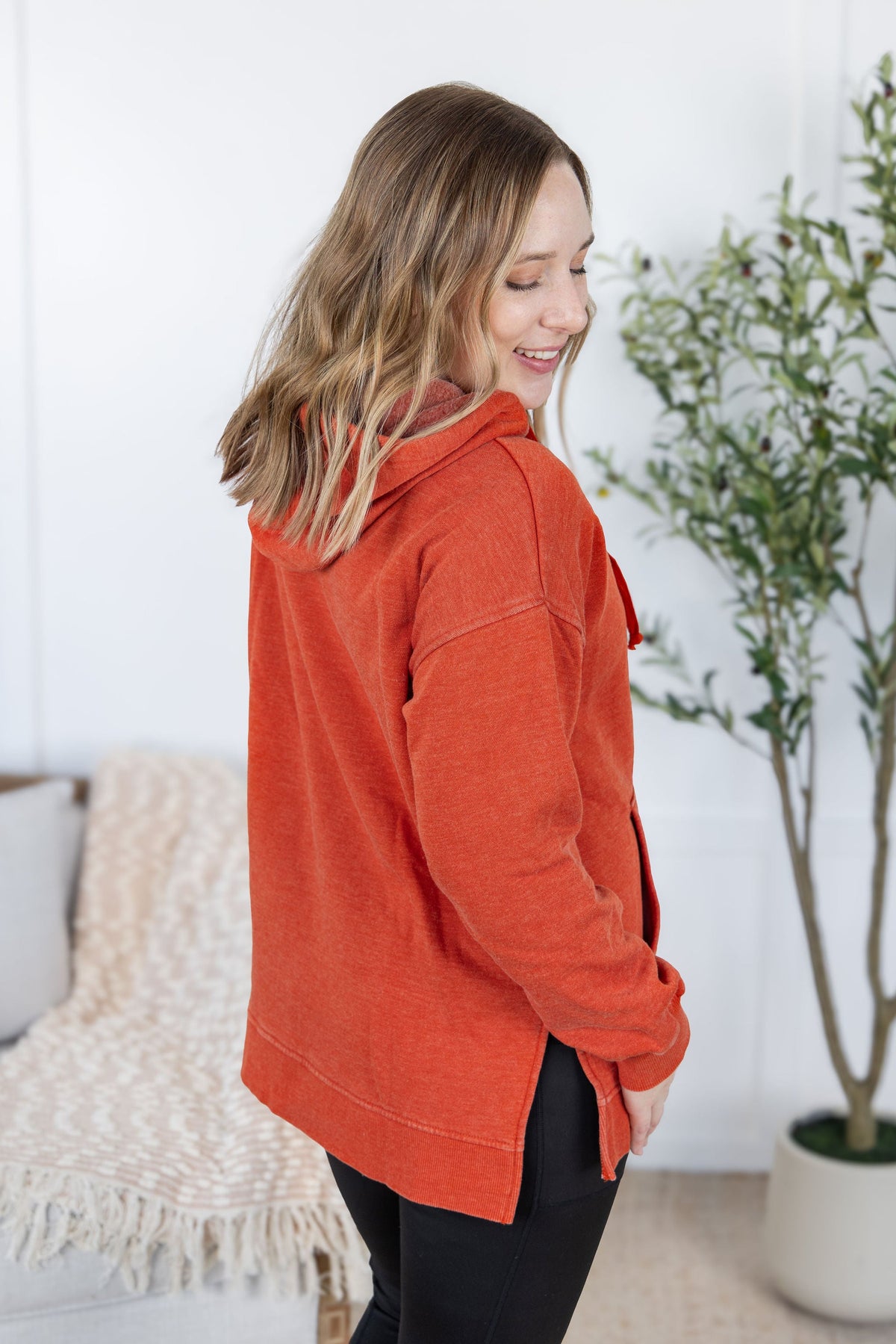 Vintage Wash Hoodie  Rust