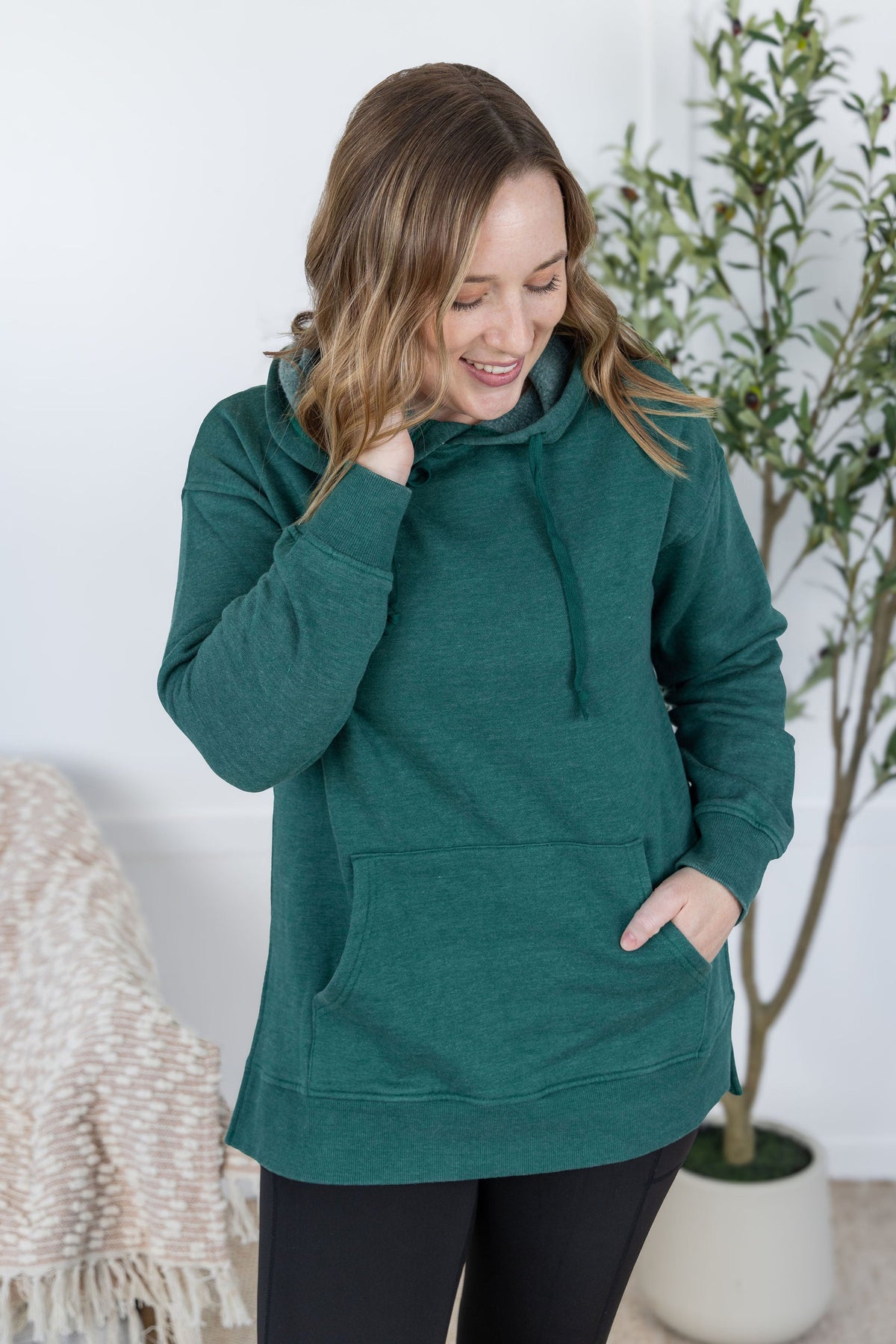 Vintage Wash Hoodie in Hunter Green