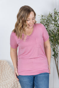 Sophie Pocket Tee in Rose