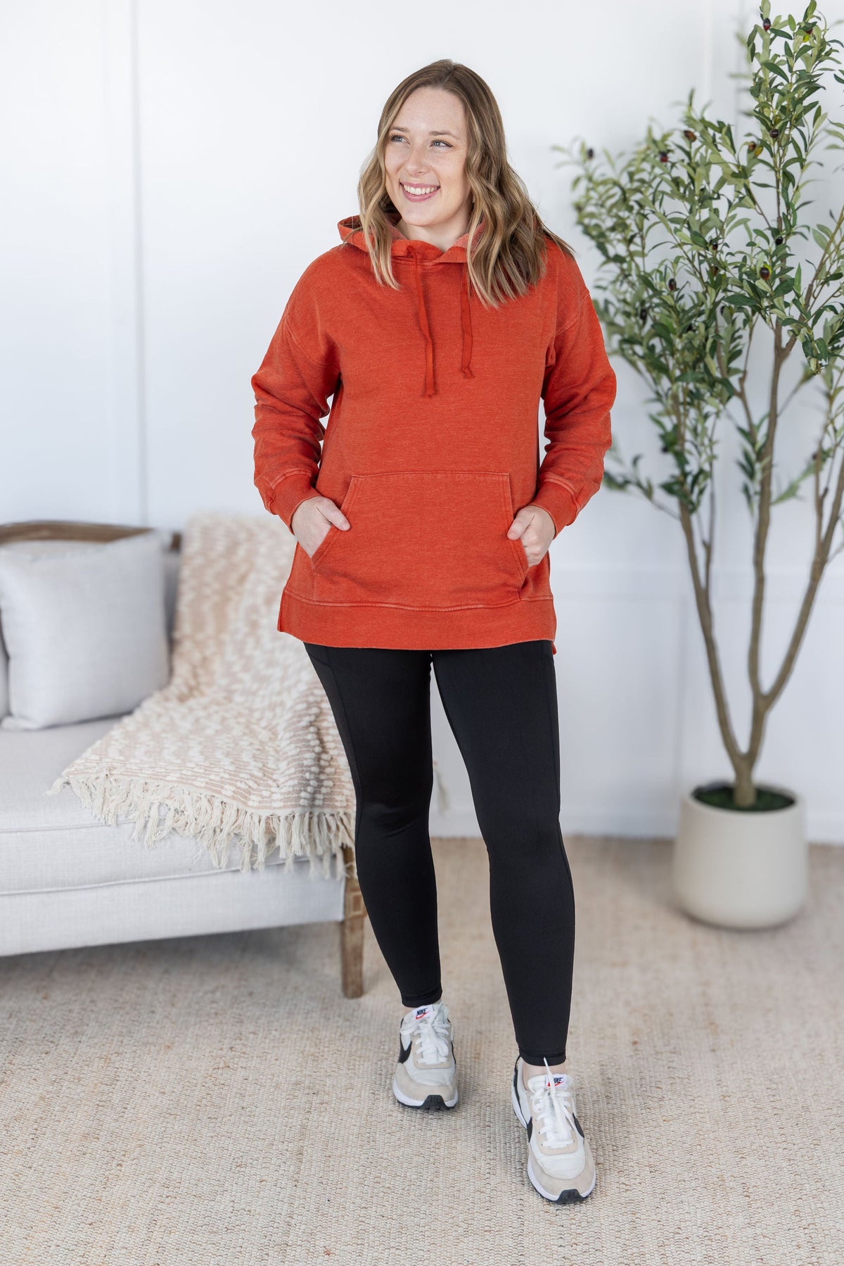 Vintage Wash Hoodie  Rust