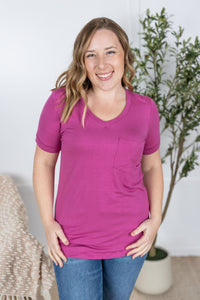 Sophie Pocket Tee in Magenta