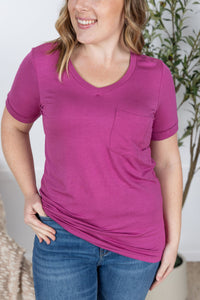 Sophie Pocket Tee in Magenta