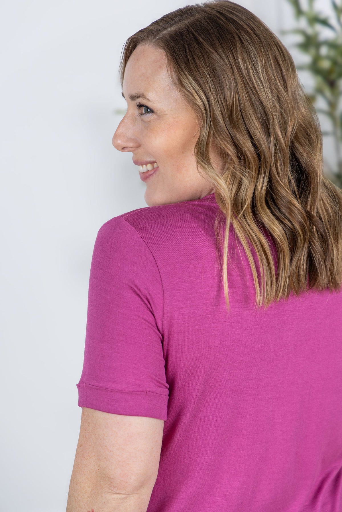 Sophie Pocket Tee in Magenta