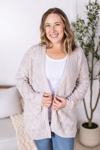 Open Knit Cardigan in Neutral