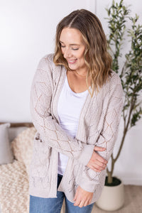 Open Knit Cardigan in Neutral